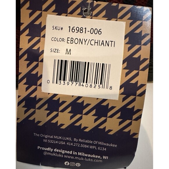 Muk Luks Men’s Slippers Size Medium (10-11) Ebony/Chianti NWT - Picture 6 of 7